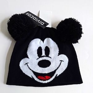 H&M Mickey Mouse Pom Pom Black Beanie